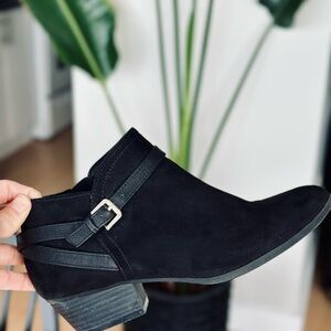 Old Navy Black Ankle Booties with Buckle